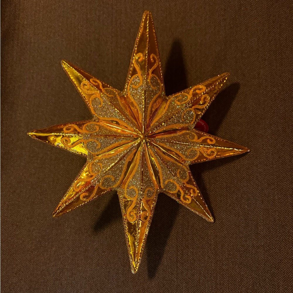 Christopher Radko Gold and Silver Star Ornament - Retired - RARE